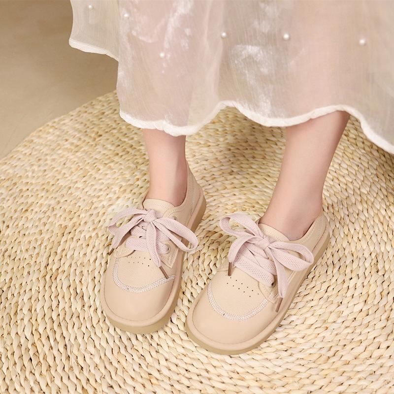 Retro Boken Shoes Women's 2024 Spring New Versatile Ins One-pedal Doudou Shoes Japanese Bread Ugly Cute Single Shoes