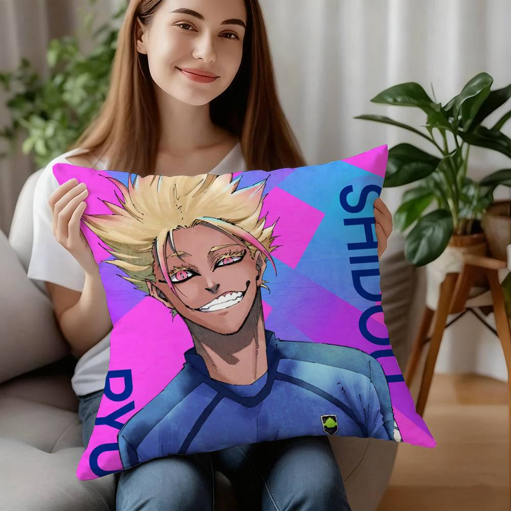BLUE LOCK Shidou Ryuusei Pillow Case Plush Fabric Soft Pillowcase Double Sided Print Cushion Cover Household Gifts