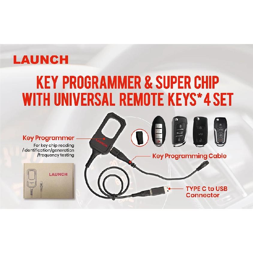 Launch X431 Key Programmer Remote Maker with Super Chip 4pcs Universal Remote Smart Key for X-431 IMMO Elite/IMMO Plus/PAD V