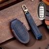 Luxury Leather Car Key Case Cover Fob Protector Keyring for Nissan Patrol Y62 Accessories 2021 5 Button Keychain Holder Shell