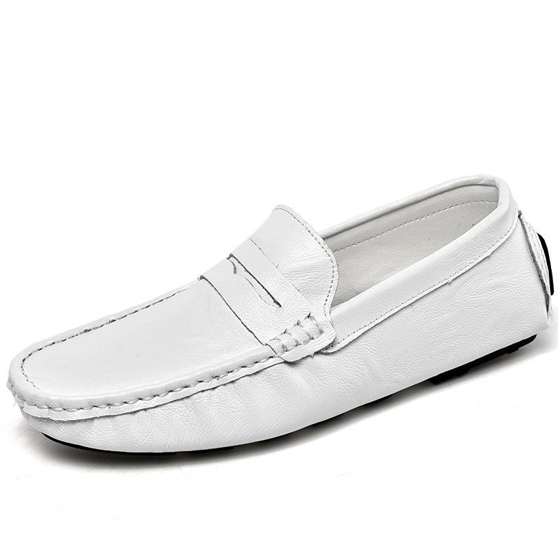 Men s Summer Leather Loafers: Trendy Casual Outdoor Driving Shoes 46
