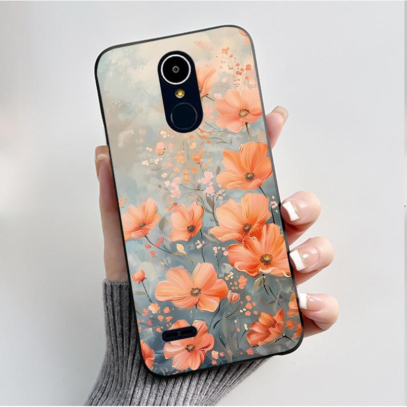 Hülle Für LG K8 2017/LG K8 2018/LG K9 2018 Weiches Silikon Schwarzes Gehäuse Für LG K10 2016/LG K10 2017 Hülle Niedliche Blume Cartoon Hülle