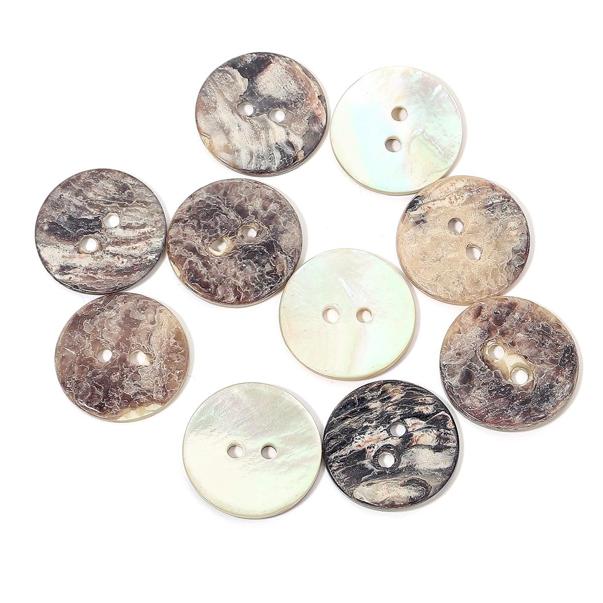

10/20 шт. Натуральные пуговицы из ракушек Круглые пуговицы из перламутровой ракушки с двумя отверстиями Для DIY одежды Швейные аксессуары Ручные декоративные материалы