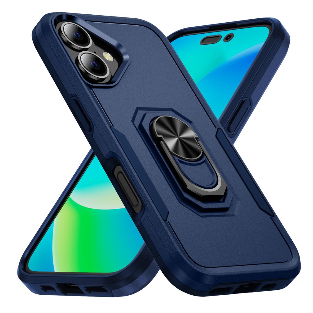 Do etui na iPhone'a 16, pierścień klasy wojskowej, podpórka, PC + TPU, etui na telefon