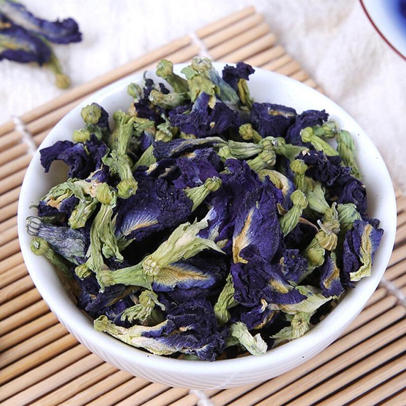 Dried Butterfly Pea Flowers Blue Herbal Tea Natural Color Cocktail Decoration