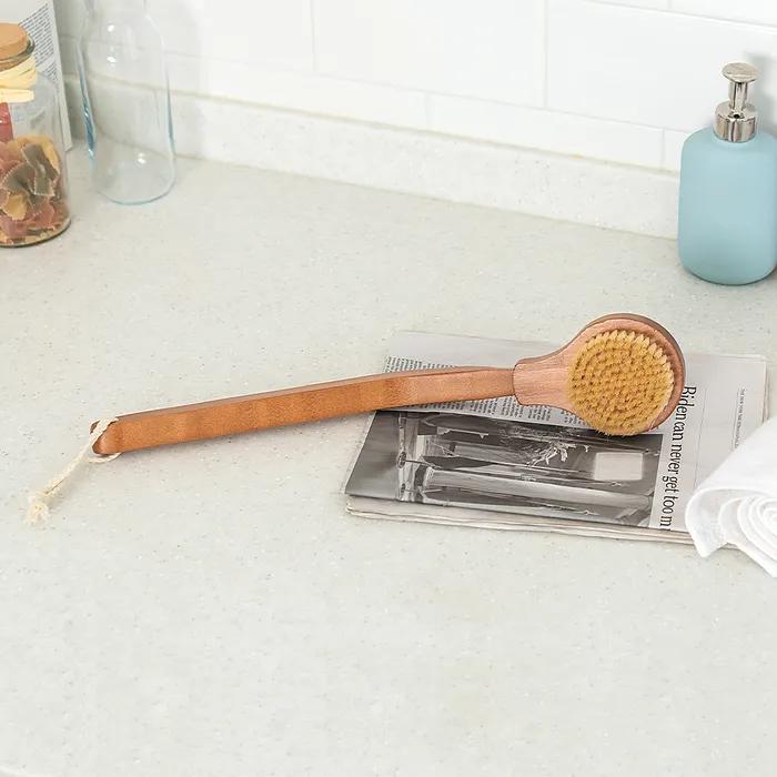 Leto Body Brush Curved Wood Donmo Bath Shower Brush LLH-B01