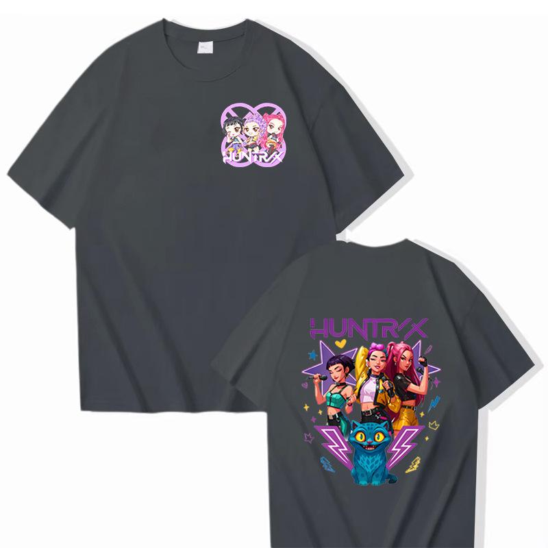 Kpop Demon Hunters Print Graphic Tshirt Summer Woman Man Clothes Movie T Shirt Unisex Short Sleeve Tops Comfortable T-shirt