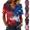 Shirts For Women Trendy V Neck T Shirts Casual Printed Blouse Tops For Women