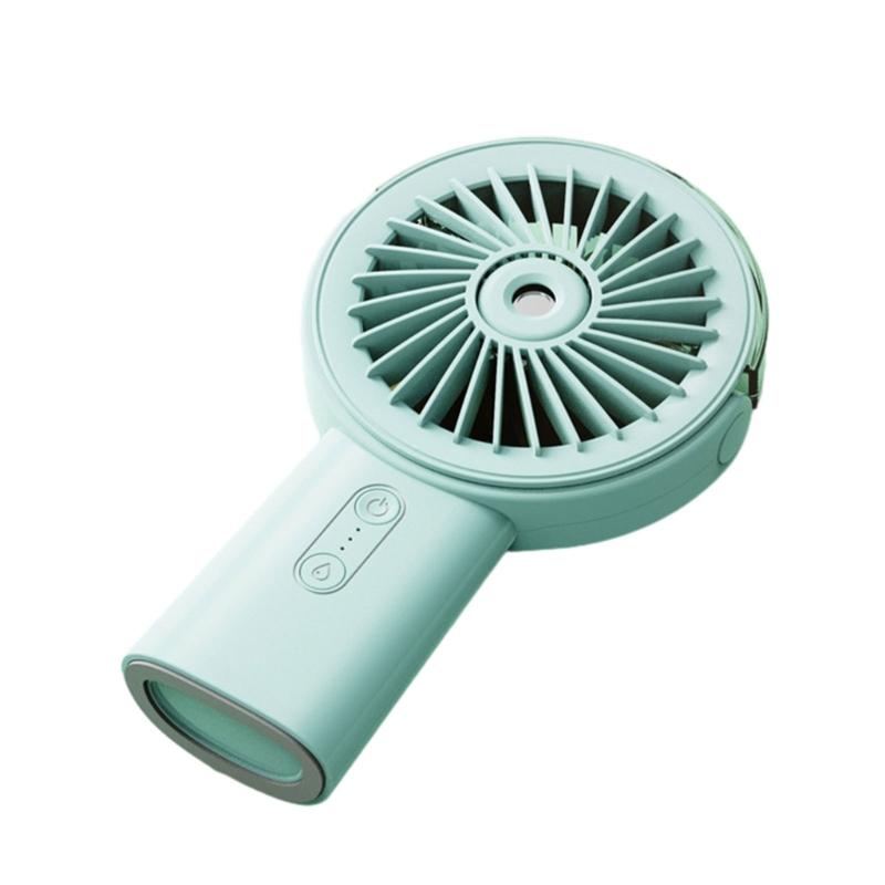 

3 скорости регулировки Перезаряжаемые внешние аккумуляторы Misters Fan с водяным туманом зелёный