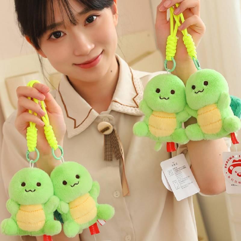 Bobowa Turtle Plush Keychain Green Pendant Backpack Decoration Luck Animal Gift