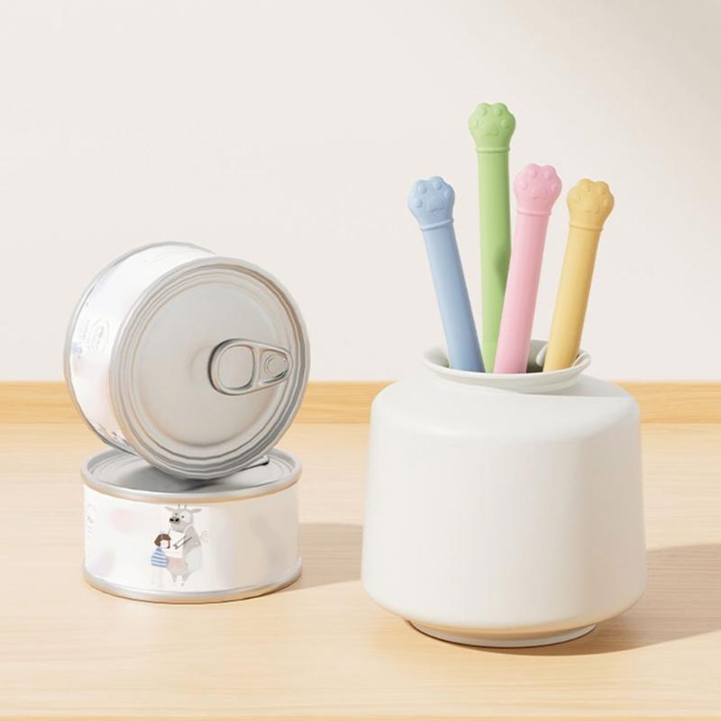 Multipurpose Pet Can Opener with Long Handle Cats Food Scrapers Tool For Deep Jars And Mess Without Feeding