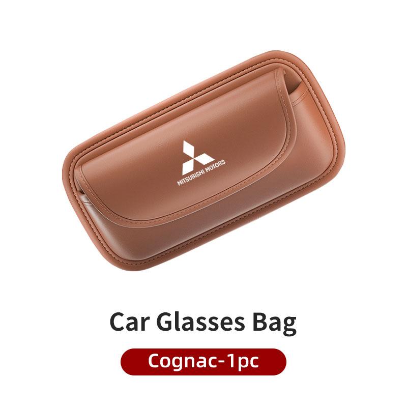 Car Sun Visor Glasses Case Leather Storage Box Accessories For Mitsubishi Lancer ASX Pajero Mirage Attrage Xpander Outlander