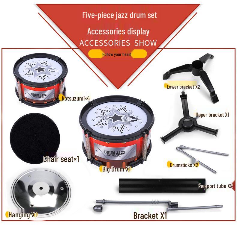 Children's Jazz Drum Set Toy for Ages 3-6: Early Music Education Percussion Instrument