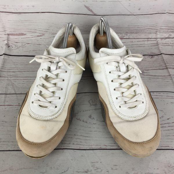 Vyrobeno v Itálii TOD'S Ležérní kožené nízké tenisky Velikost cca 24,5 cm Bílá Béžová Stříbrná(POUŽITÝ)