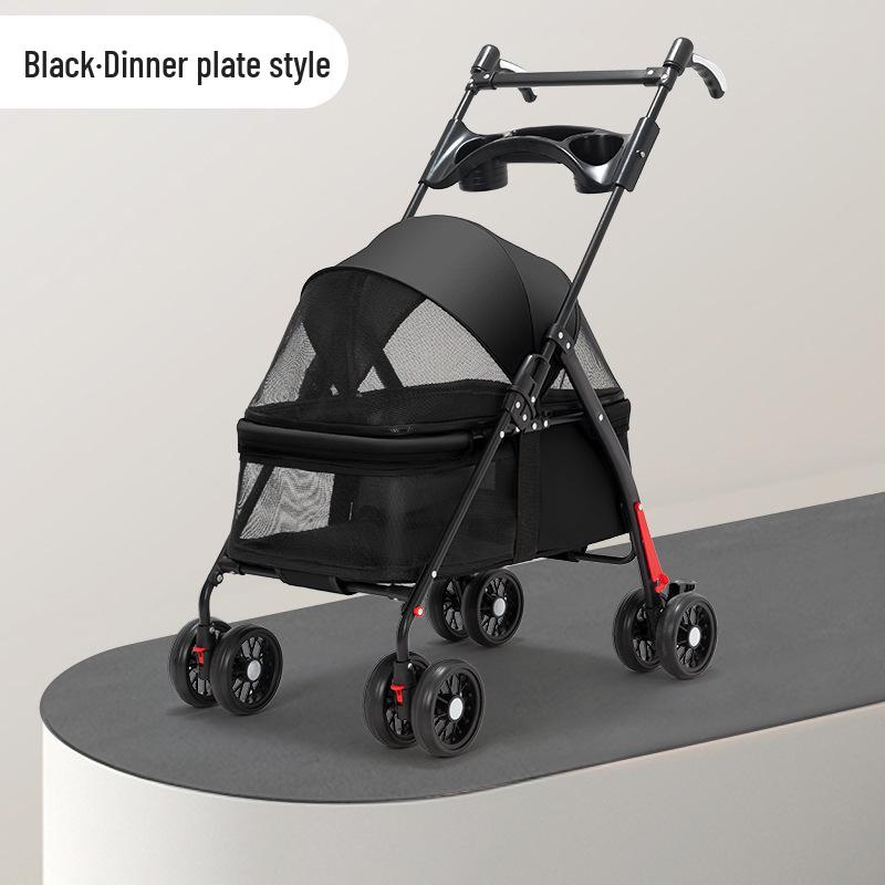 Lightweight Foldable Pet Stroller for Small Dogs & Cats - Outdoor Travel Cart