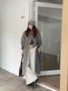 Women's Retro Miu-Style Colorblock Hooded Trench Coat with Stand-up Collar, 2025 Autumn Collection