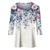 Women's T Shirt Tee Print 3/4 Sleeve Daily Weekend Fashion Basic Square Neck  Regular Top