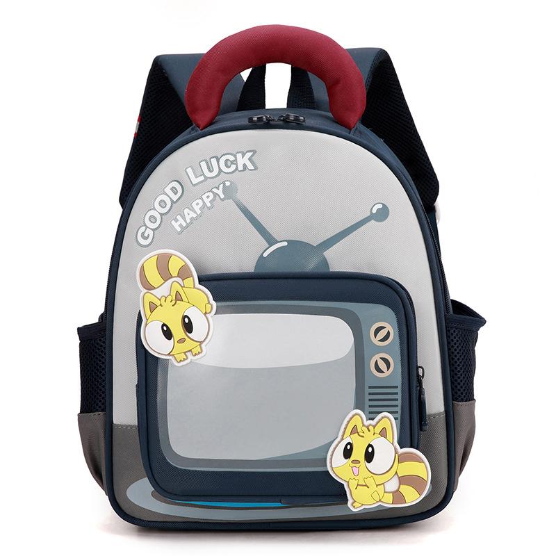

Kindergarten schoolbag children s cute baby 3 to 6 years old children s backpack new TV lightweight backpack сірий колір