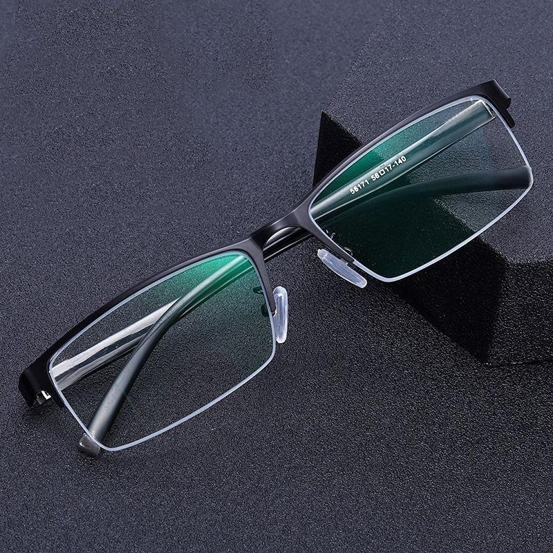 3 Color Transparent Anti Blu-ray Glasses Alloy HD Half-frame Business Myopia Glasses Decorative Plastic Men Reading Eyewear