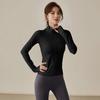 High-end white quick-drying clothes, thin sports jacket, women's running yoga stand-up collar, tight mountain climbing cycling clothes, long sleeves
