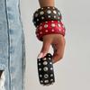 Exaggerated Creative Red Black Wooden Chunky Bangle Bracelet Vintage Punk Stackable Wide Bangle for Women Fashionable Jewelry
