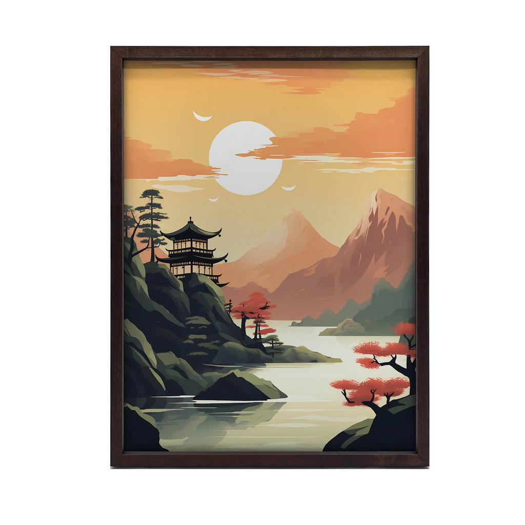 Stille Und Harmonie Stille Und Harmonie, 40X50 Cm, Aluminiumrahmen Gold, Mattes Papier 230 Gsm