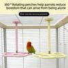 Parrot Rotating Windmill Toy Interactive Bird Cage Toy for Parrots Rotating Treat Dispenser Entertainment PeonyRotating Station