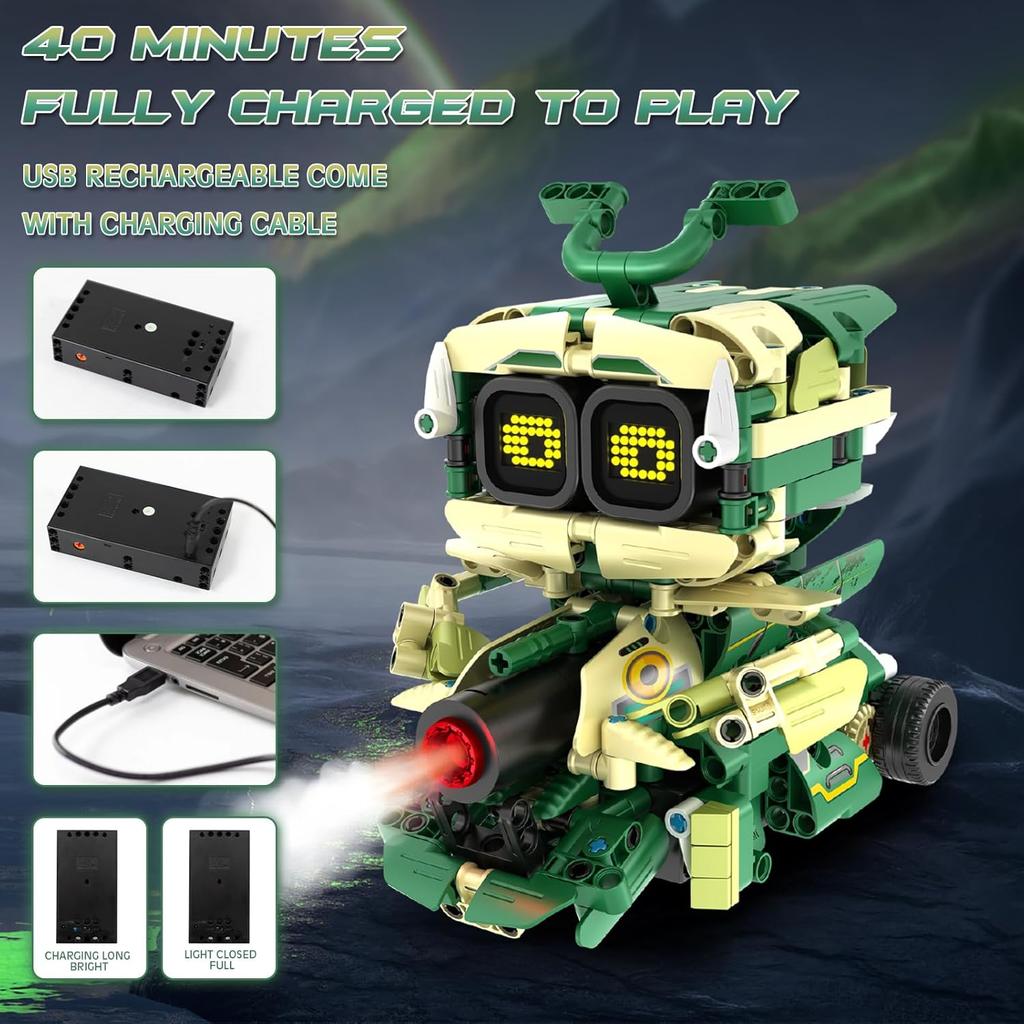STEM Building Toys for Kids 6-14, Remote & APP Controlled 3in1 STEM Robot Building Kit for Kids with Music Spray, 513 Pcs Building Blocks Set