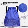 Swimming Gear Bag Sports Backpack, Drawstring Gym Backpack with Side Mesh Pockets, Double Pocket Waterproof Workout for Basketball Soccer Swim