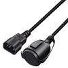 Black IEC320-C14 to EU4.8mm Adapter Cable Cord with Dustproof Cover Protectors