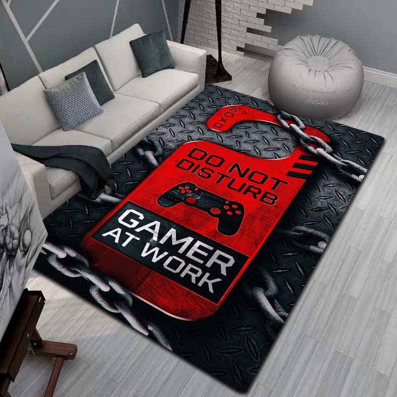 Gaming Teppich für Jungenzimmer Gamer Teppich mit Gamecontroller Teppich für Spielzimmer Esports-Raum und Jungen Spielzimmer-Themen Schlafzimmer Bodenmatte
