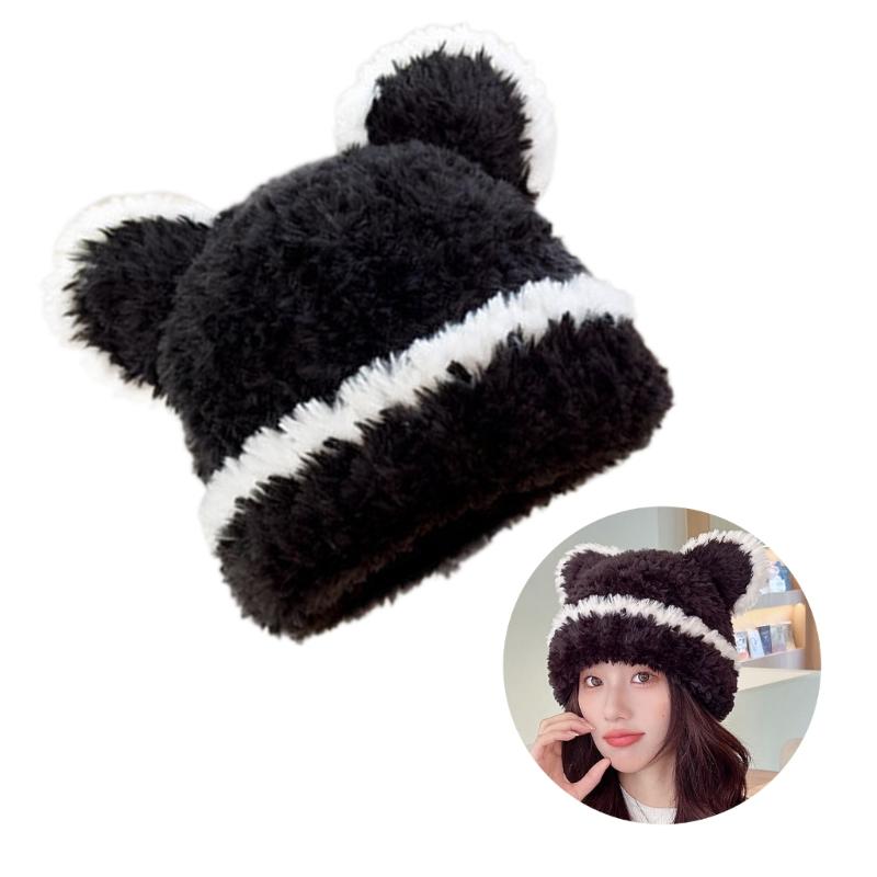 Mädchen Bärenmütze Y2K Fellohren Mütze Felliger Bär Geschenke Warme Wintermütze Erwachsene Kinder Fellohren Winter Foto-Requisiten