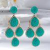 Raffia Water Drop Tassel Earrings - High-End European and American Style for Women