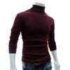 Men Fashion Solid Color Long Sleeve Turtleneck Sweater Slim Fit Knitted Pullover
