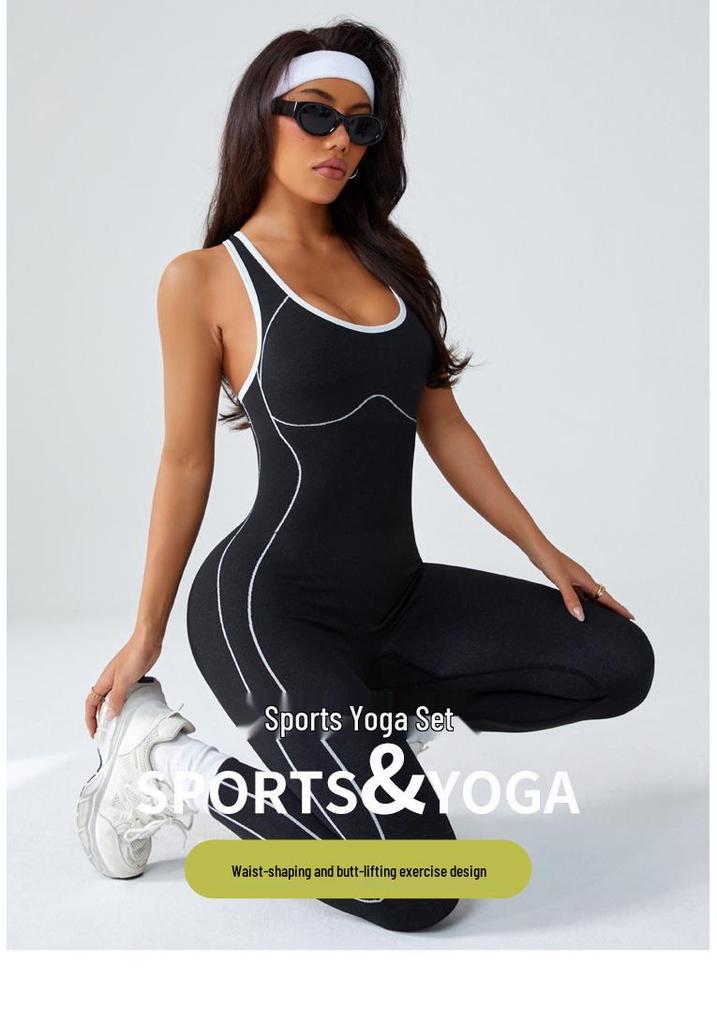 Kleurrijke Yoga Bodysuit: Sportieve, Stijlvolle Lange Jumpsuit voor Hardlopen & Fitness