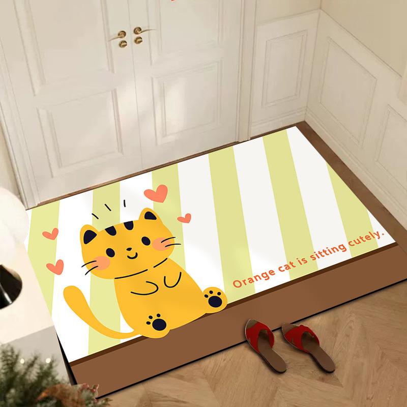 Cute Bathroom Diatom Mud Household Absorbent Foot Mat Mat Toilet Mat Wash Water Between The Mat Absorbent Non-slip
