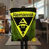 Alemannia Aachen Pattern Flannel Blanket, High Quality Comfortable for All Seasons, Home Decor, Warmth and Comfort, Perfect for Gifts.