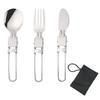Camping Flatware Sets Stainless Steel Kitchen Accessory Spoon Fork Knife With Nylon Bag Foldable Tableware Dinnerware Set