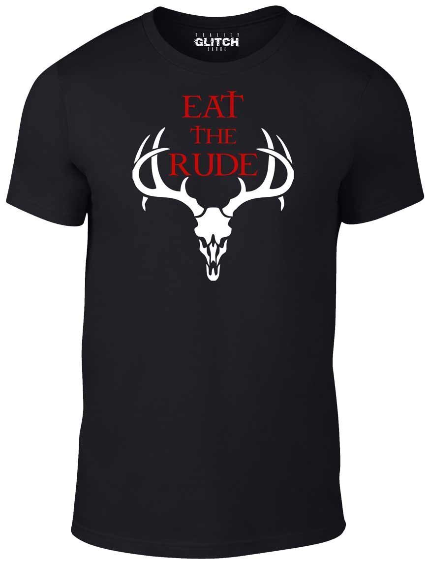 Eat the Rude T-Shirt Mens Womens Tees Top - Funny T Shirt Mens Womens Tees Top retro hannibal horror cool season cannibal XL