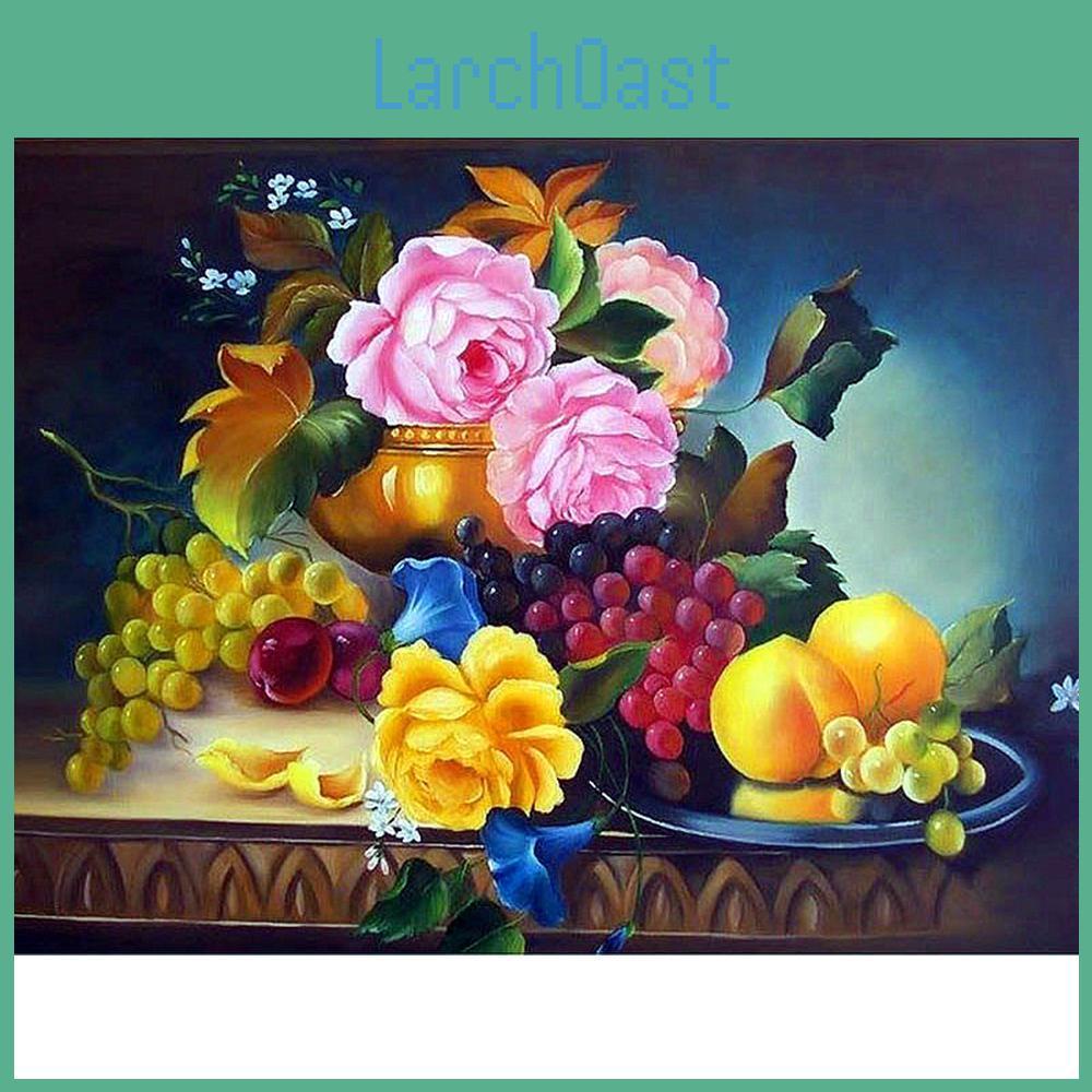 Flowers Stones Painting Round Diamond Diamond Embroidery Flower Hobby And Handicraft Pictures
