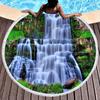 Natural Scenery Waterfall Print Round Beach Towel,Microfiber Comfortable Beach Blanket,Absorbent Quick Dry Pool Towel Picnic Mat