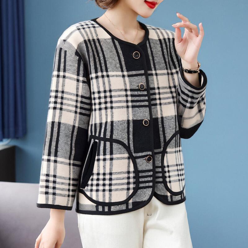 Baolianduo Mom's Elegant Solid Short Jacket