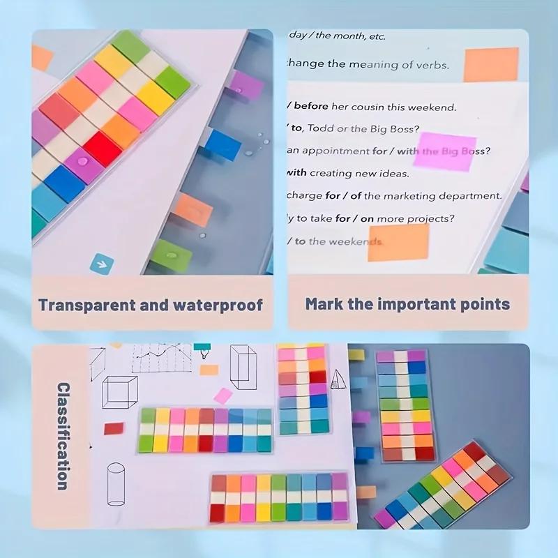 Morandi Color Transparent Index Sticker Extraction PET Fluorescent Label Indicator Sticker Stickable Convenience Sticker