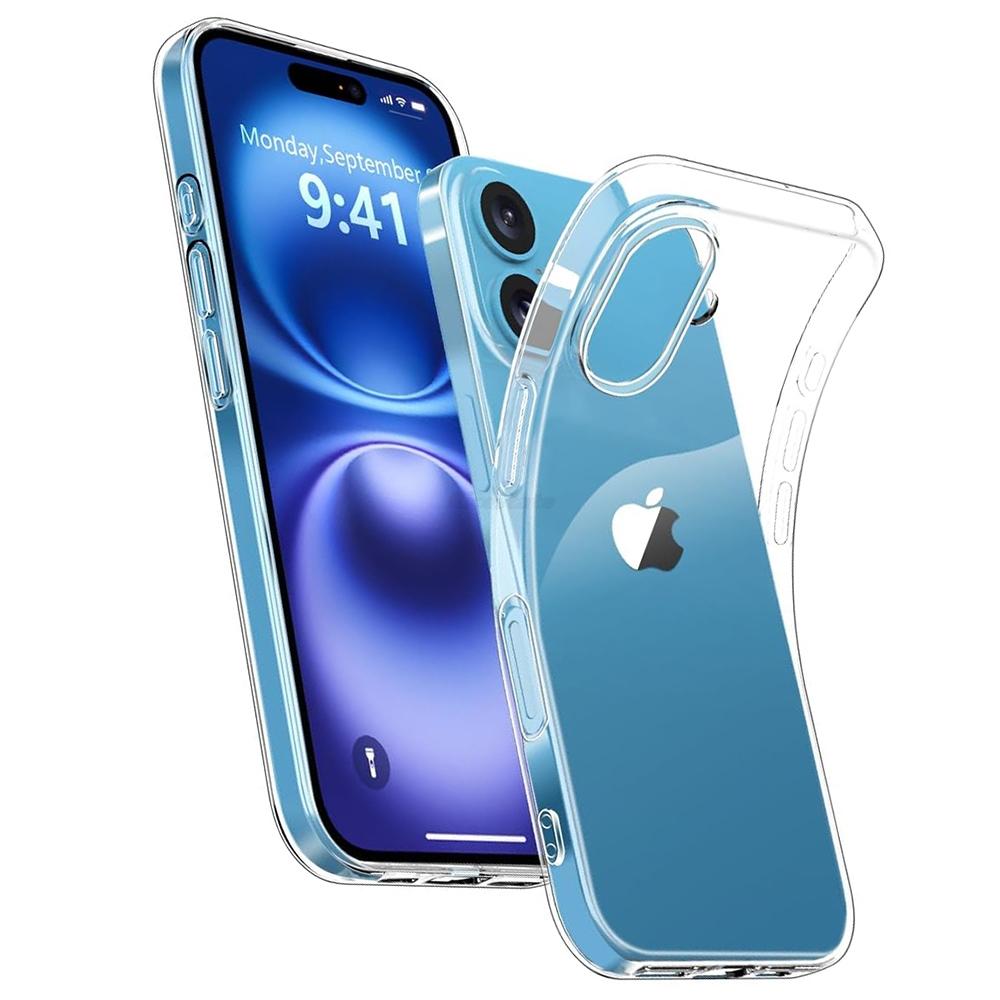 Plain Crystal Clear Case for iPhone 17 16 15 14 13 12 11 Pro Max Plus mini Silicone Phone Cover for iPhone 17 Air 16e