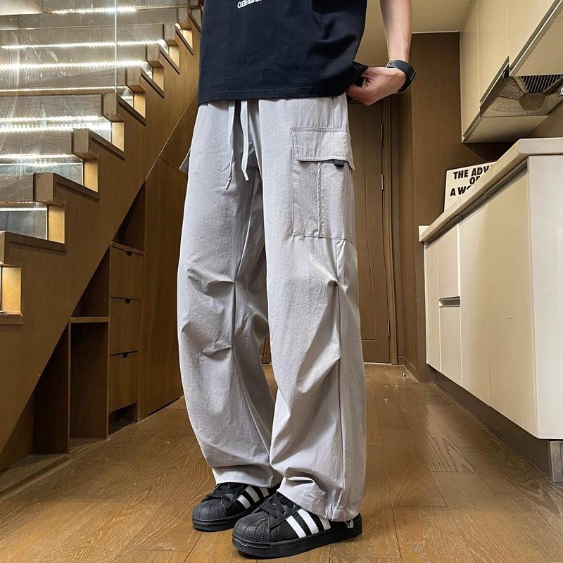 American Retro Drape Casual Pants for Men, Straight-leg Loose, Sporty, Fashionable and High-end Workwear Trousers
