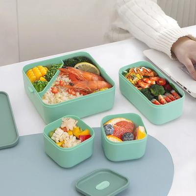 Portable Compartment Lunch Box with Fork and Spoon Single/double Layer Microwave Bento Boxes Sealed Food Storage Container