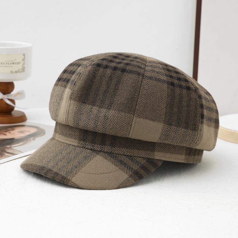 Berretto da Donna Stile Vintage Cappello da Pittore Casual Caldo per Autunno Inverno