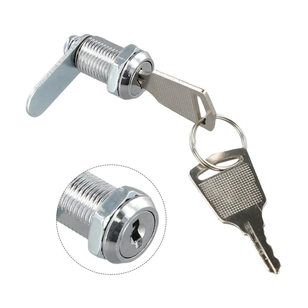 1PC Stainless Steel Cam Lock With Keys 12mm Aperture For Filing Cabinet Drawer Tool Box Mail Box Protect Possession Hardwares