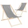 Set of Gray Wooden Beach Sun Loungers Beech Sun Loungers From the Manufacturer 2 Pcs.