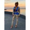 2022 Casual European & American Fashion Print Long-Sleeve Sexy Two-Piece Women's Set